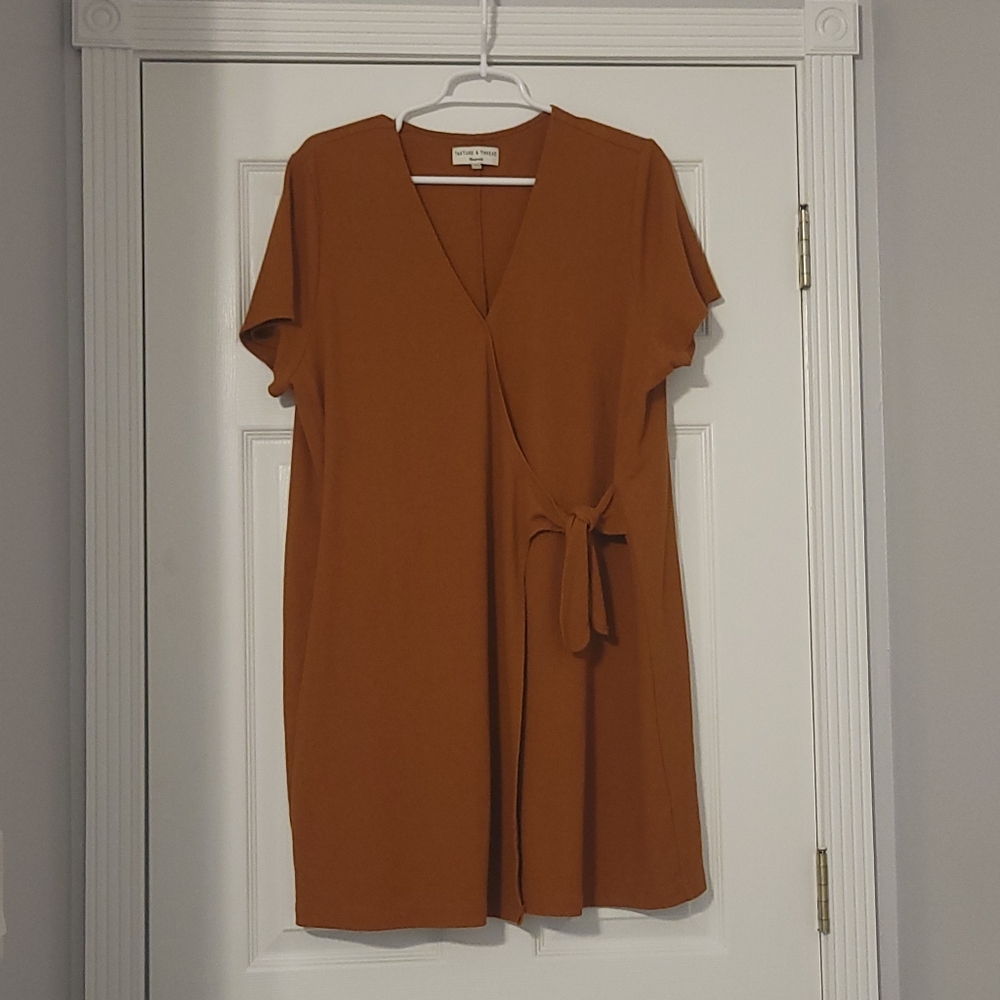 Madewell Texture and Thread Short Sleeve Front Tie Dress